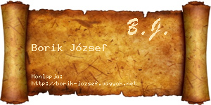 Borik József névjegykártya